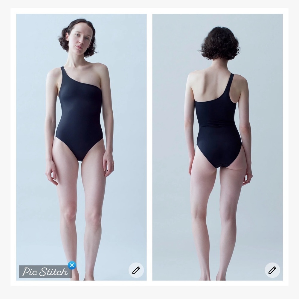Nu Swim Paradise One Shoulder Swimsuit Black - Picture 2 of 14